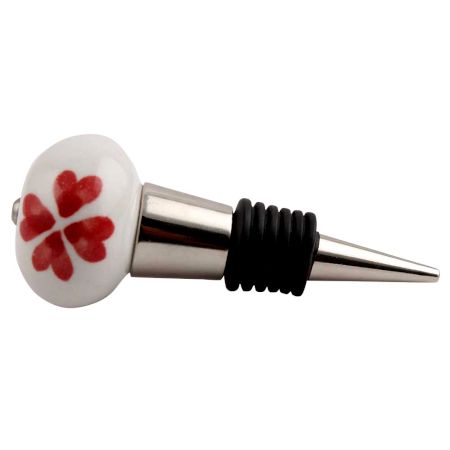 Red Heart Ceramic Wine Stopper
